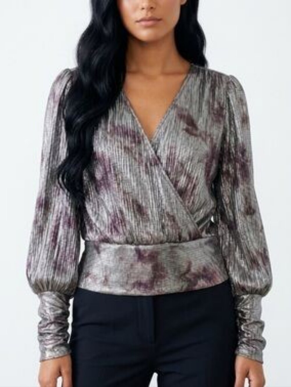 Anthro M'aison D'Amelie Paris Shimmer Wrap Blouse